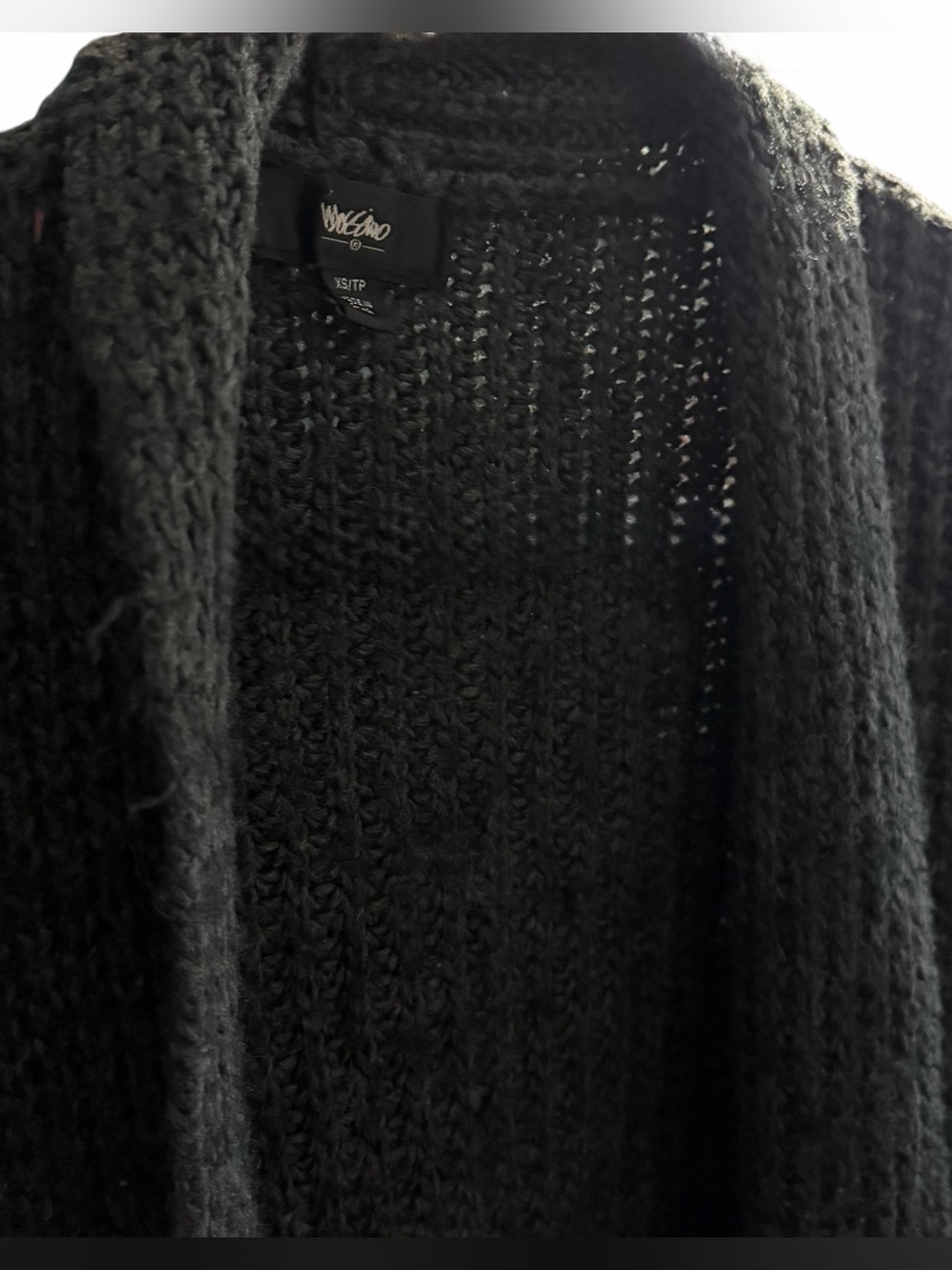 Mossimo Supply Co. ~ Long Cardigan ~ Very Dark Gray~ Open-Front ~ Large Knit